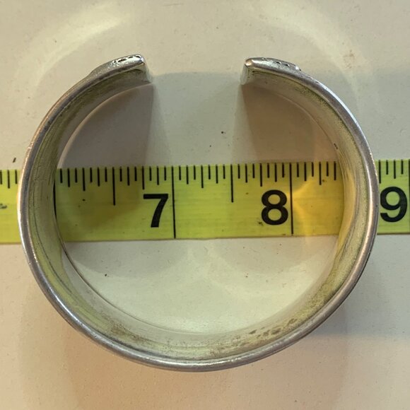 VTG Sterling Silver 925 Textured Twist Rope Design Cuff Bracelet Size 1.25" Wide - Picture 9 of 15